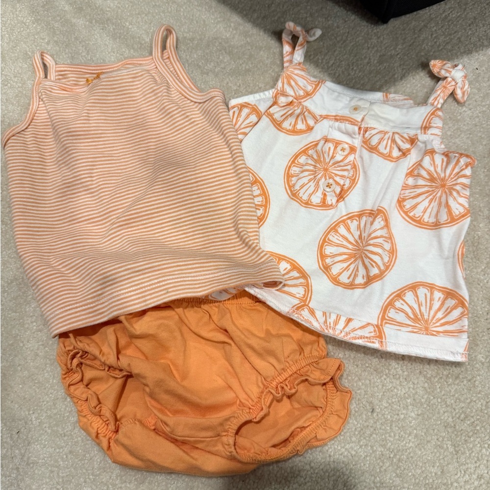 Carter's Orange and White Striped Baby Top
